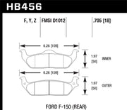 Hawk 04-11 Ford F-150 / 06-08 Lincoln Mark LT Performance Ceramic Rear Street Brake Pads